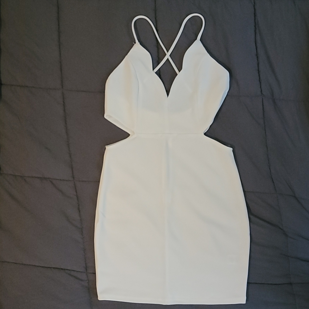 Lulu's ivory cutout bodycon dress